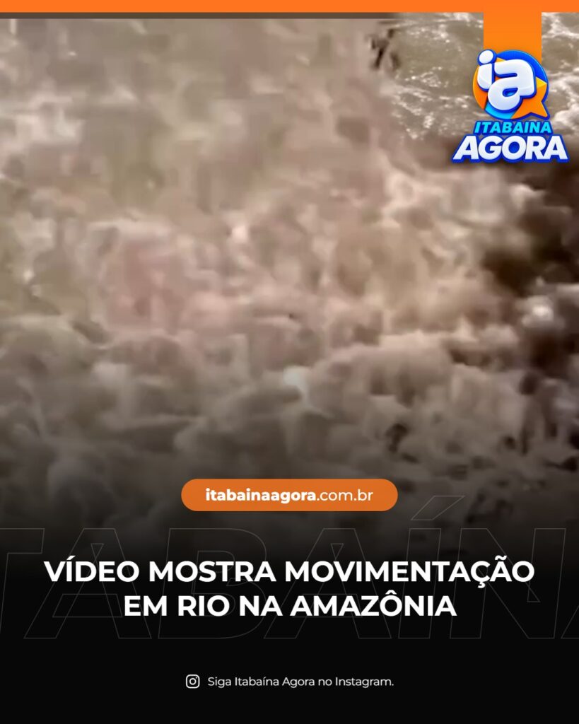 Vídeo mostra águas agitadas junto à margem de um rio na Amazônia